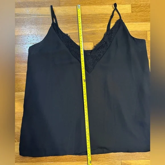 *last chance* Socialite | Women’s black tank top with lace v-neck - Picture 2 of 16